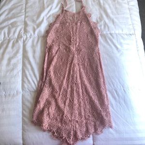 Pink lace free people dress